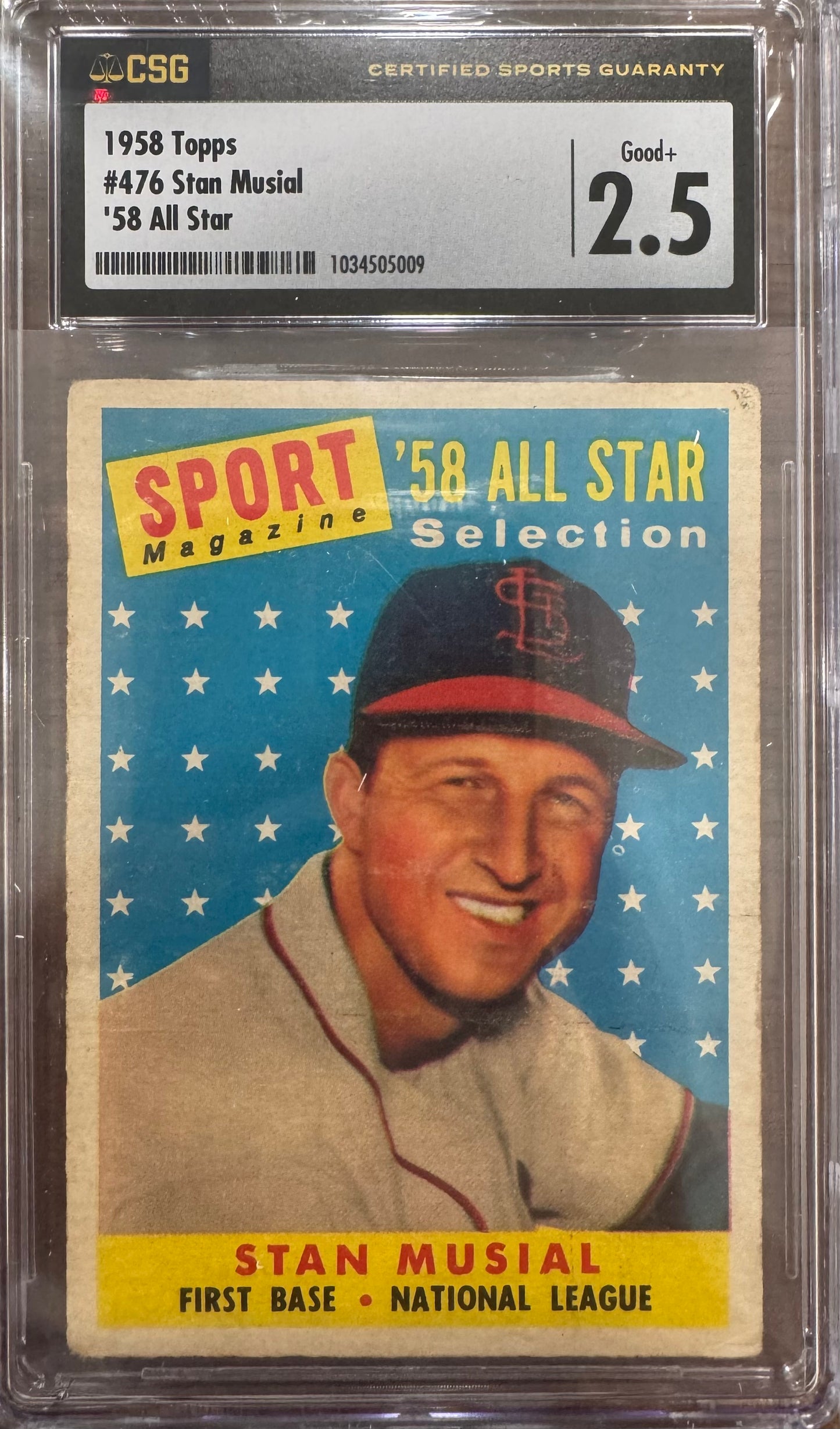 1958 Topps Stan Musial All Star #476