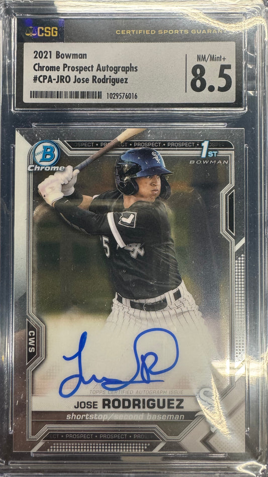 2021 Bowman Chrom Auto Jose Rodriguez CPA-JRO