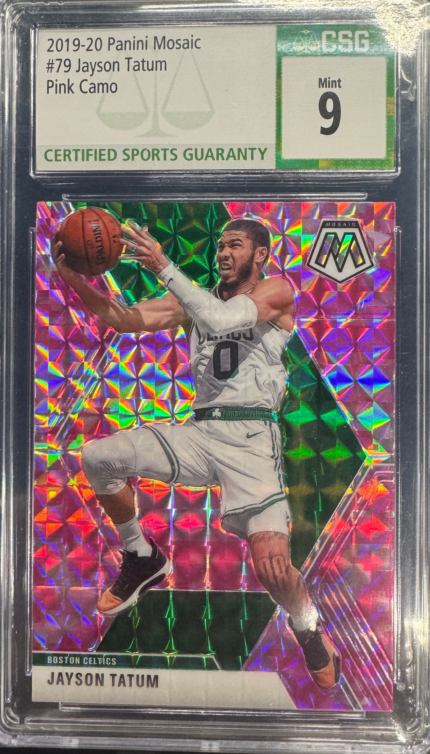 2019-20 Panini Mosaic Jayson Tatum #79 pink camo
