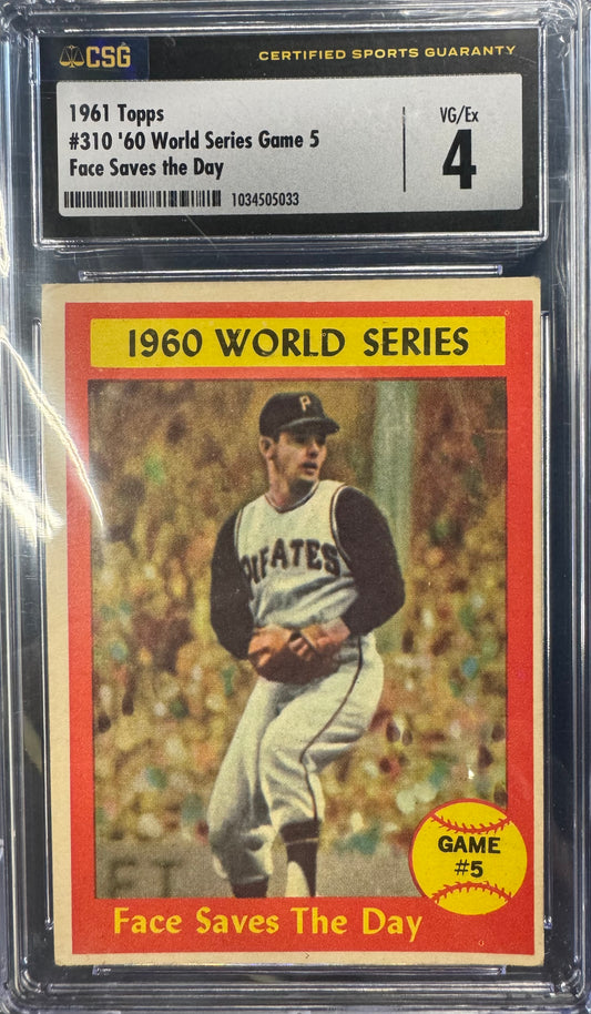 1961 Topps Face Saves Day #310
