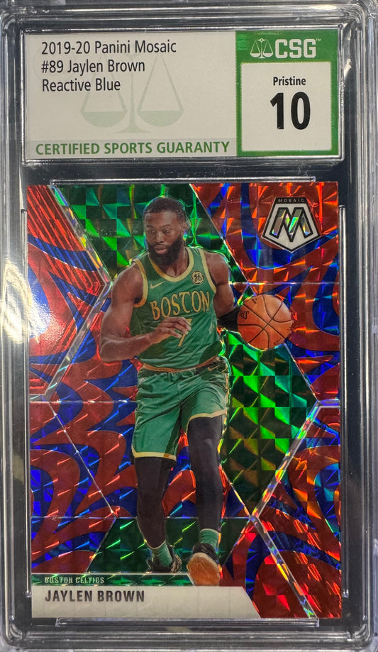2019-20 Panini Mosaic Jaylen Brown #89 reactive blue
