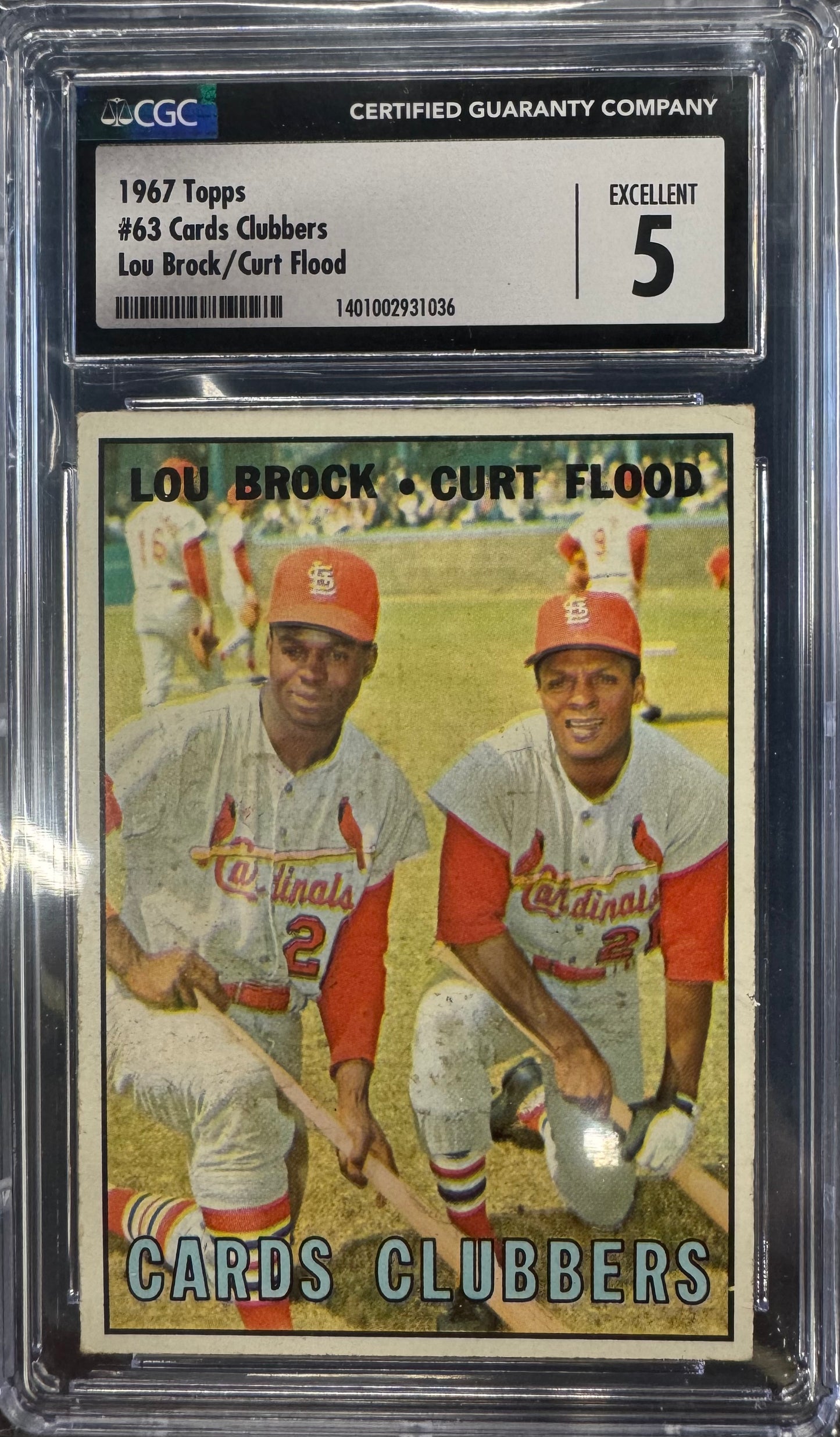 1967 Topps Cards Clubbers Brock Flood #63 5