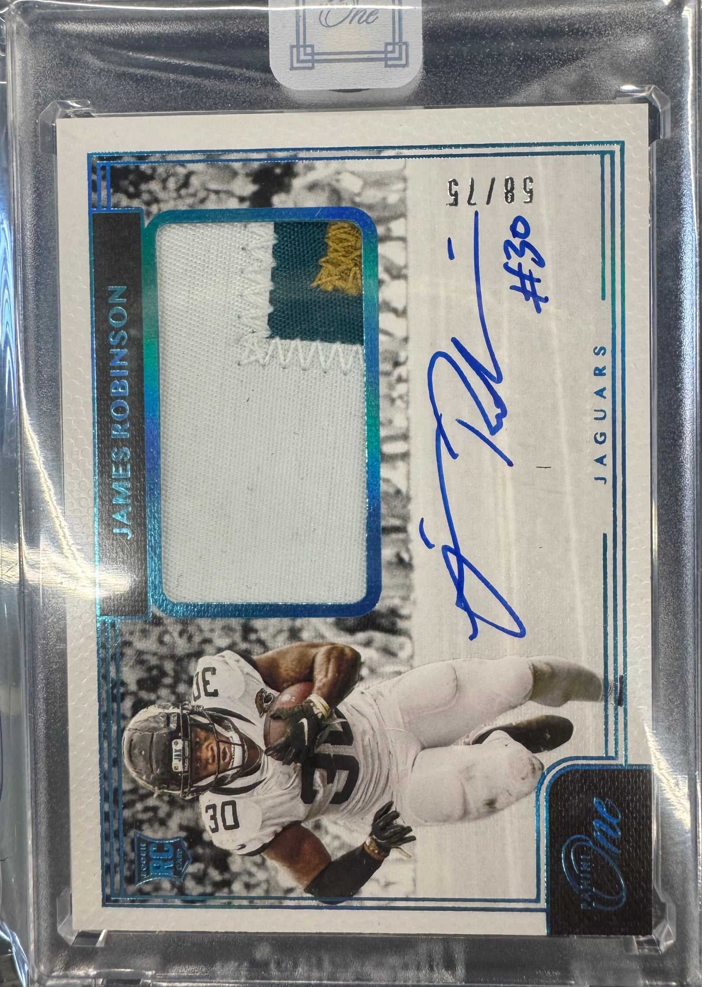 2020 Panini One Blue /75 James Robinson #28 RPA Rookie Patch Auto RC