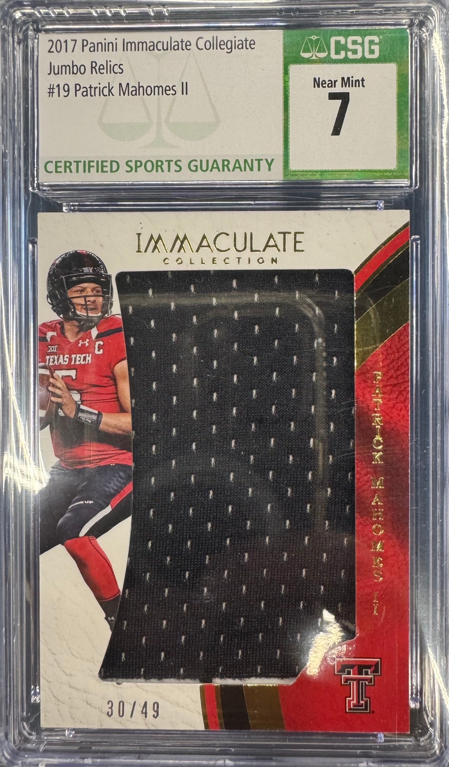 2017 Panini Imm. Collegiate Patrick Mahomes #19
