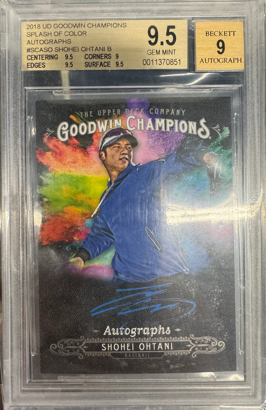 2018 UD Goodwin Champions Shohei Ohtani Auto splash of color SCA-50
