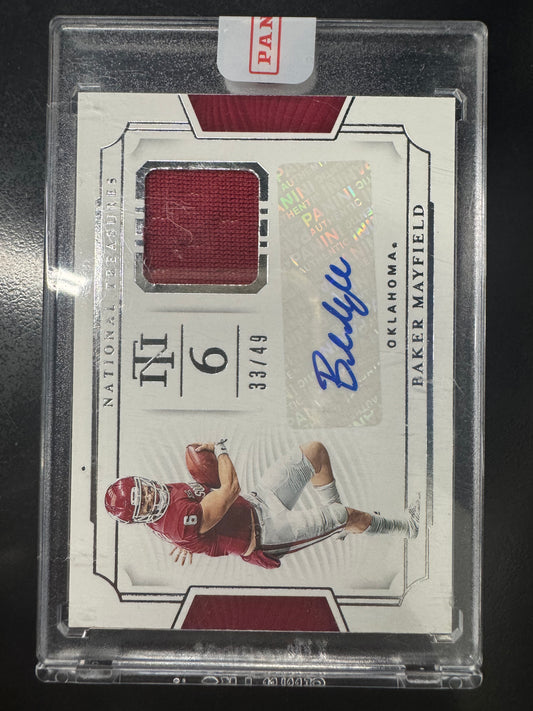 2019 National Treasures Baker Mayfield #86 /49