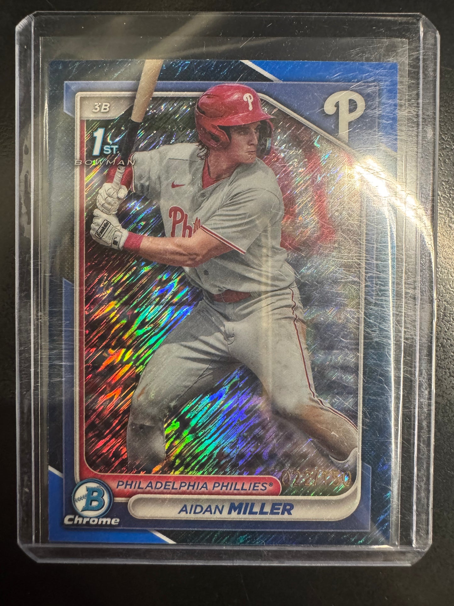 2024 Bowman Chrome Aidan Miller BCP-27 /150 Blue Shimmer