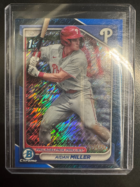 2024 Bowman Chrome Aidan Miller BCP-27 /150 Blue Shimmer