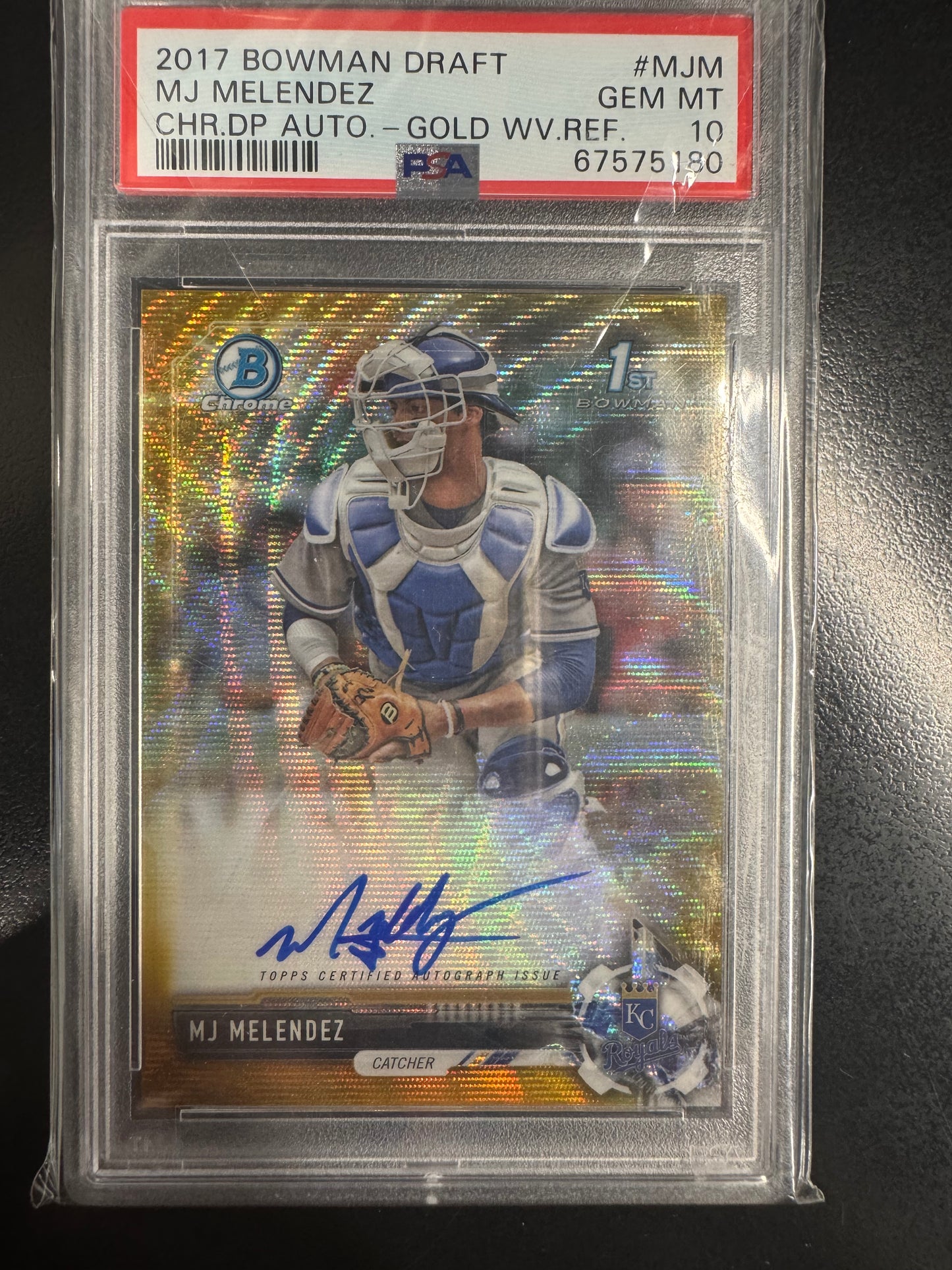 2017 Bowman Draft MJ Melendez Gold Wave #MJM