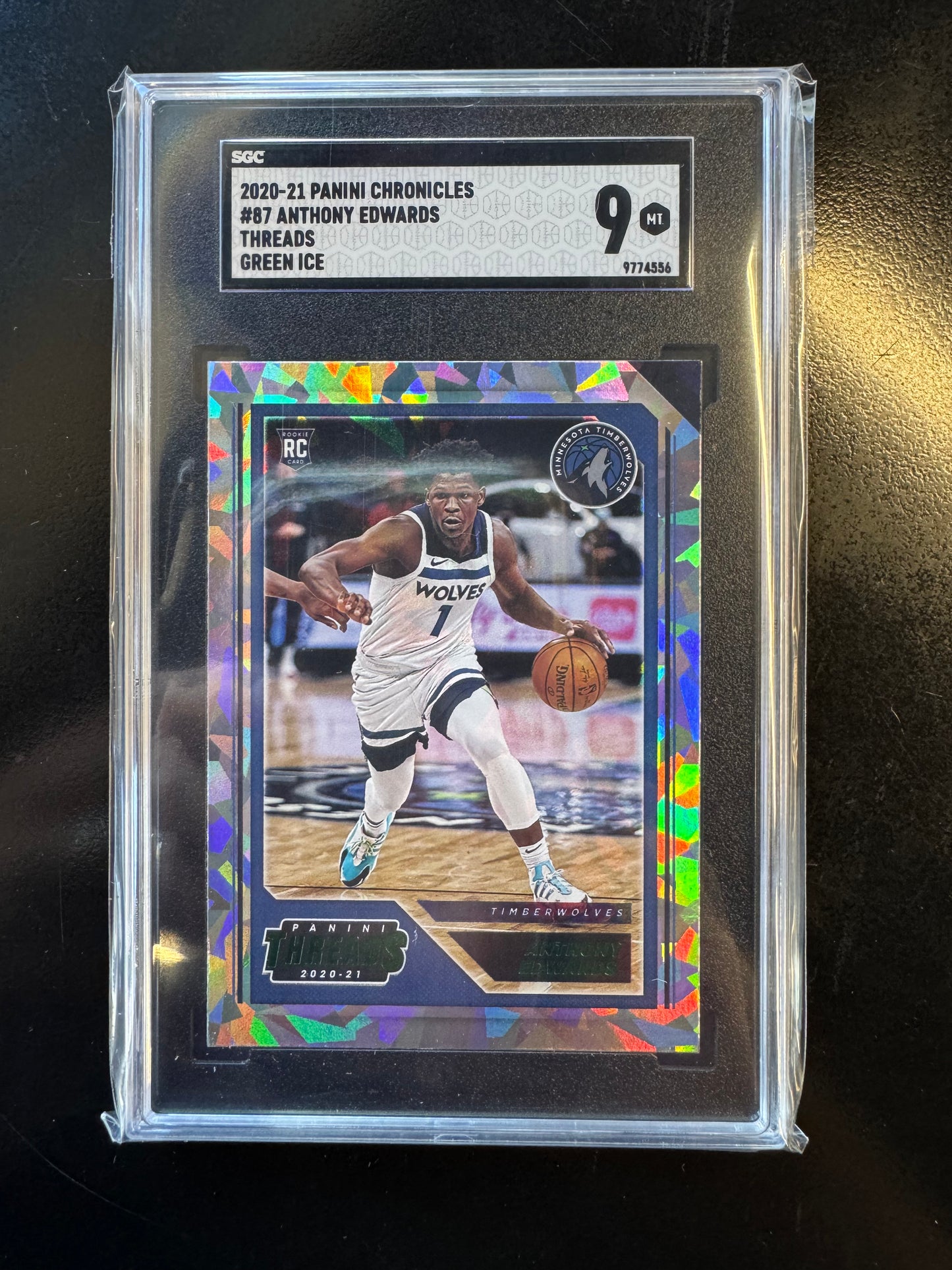 2020-21 Panini Anthony Edwards Green Ice #87