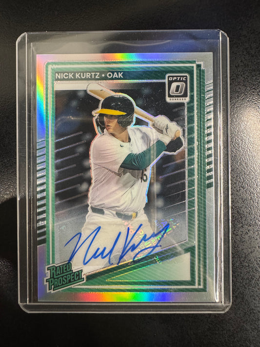 2025 Panini Donruss Nick Kurtz  Optic Holo Silver Rookie RC Prizm Auto