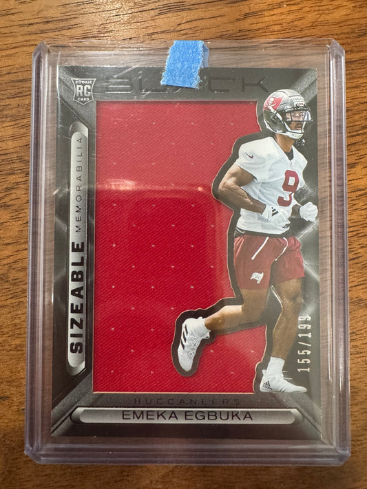2025 Panini Black Emeka Egbuka RC Sizable Memorabilia /199 #SIZ-EEA BUCCANEERS