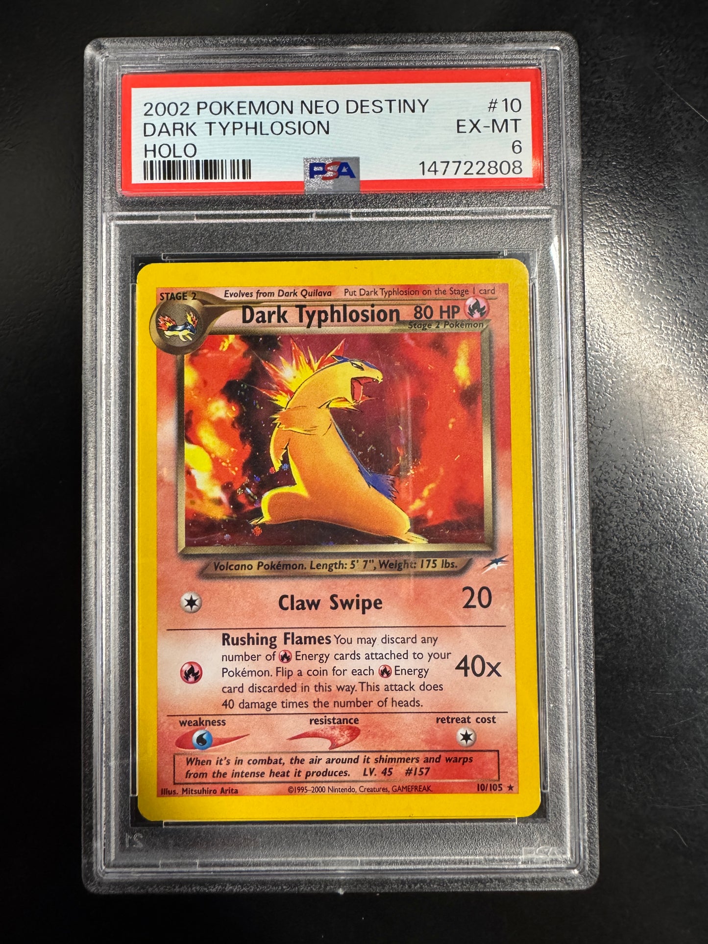 Pokemon 2002 Neo Destiny Dark Typhlosion Holo 10/105 PSA 6