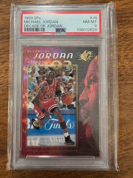 1999 SPx Decade of Jordan #J4 Michael Jordan PSA 8