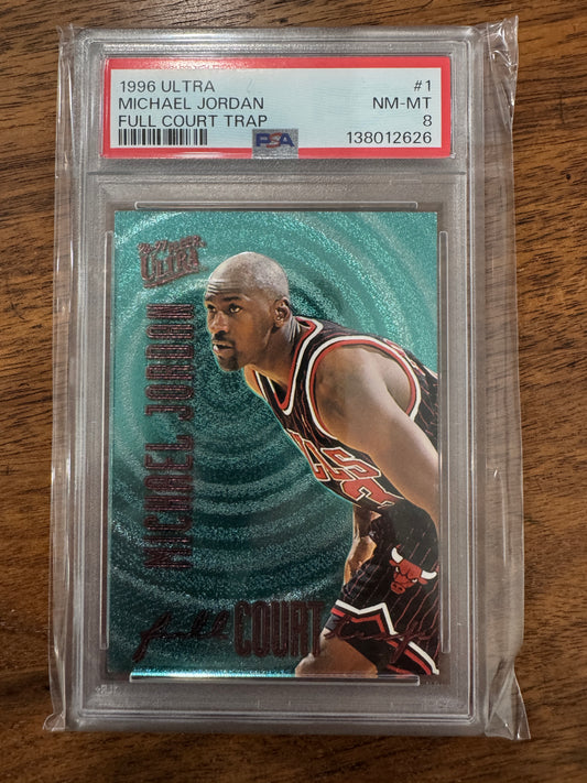 1996-97 Fleer Ultra - Full Court Trap Michael Jordan #1 - PSA 8