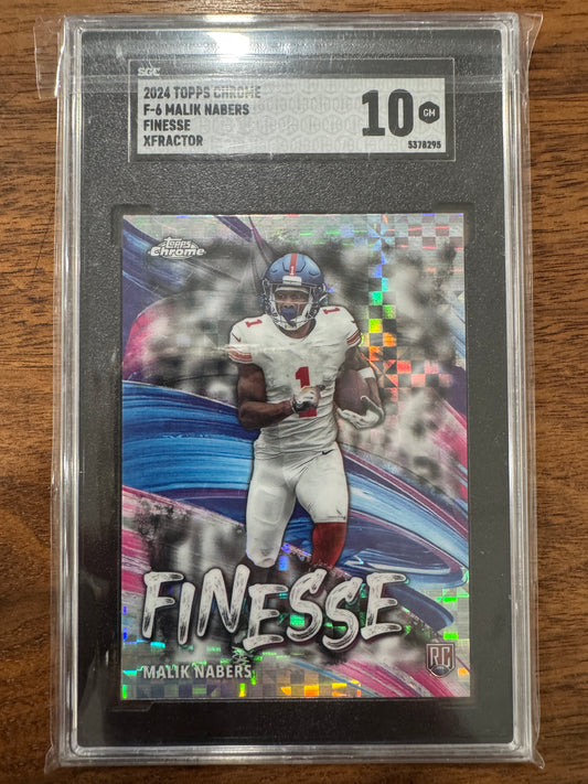2024 Topps Chrome Malik Nabers Xfractor F-6 SGC 10