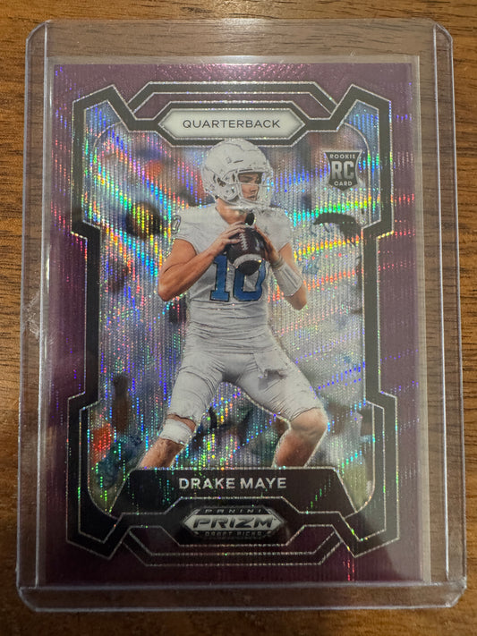 2024 Panini Prizm Draft Picks - Drake Maye #103 Purple Wave Prizm (RC)