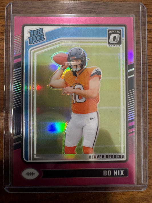 2024 Panini Donruss Optic Bo Nix RC Rated Rookie Pink #209