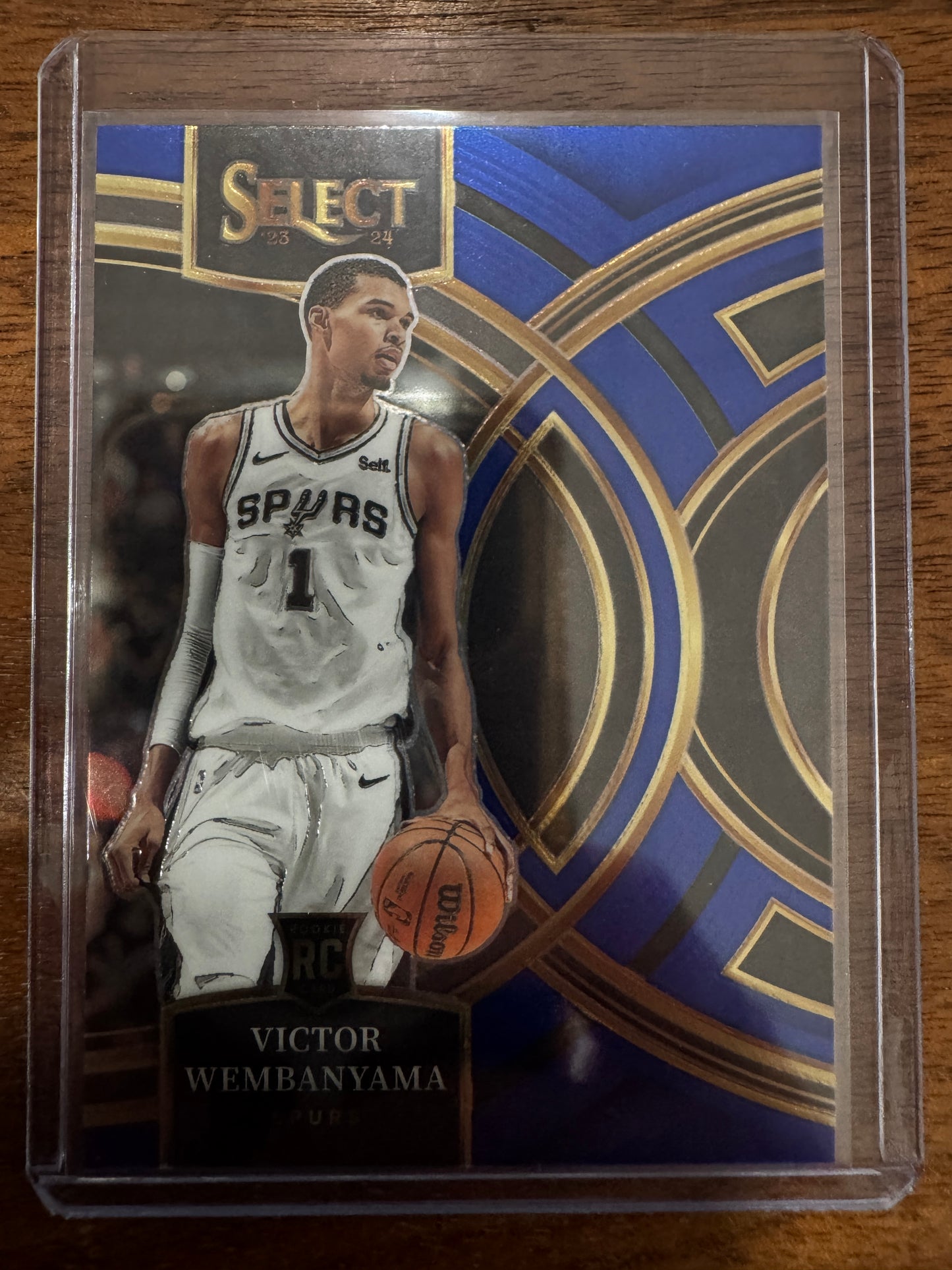 2023-24 Panini Select Victor Wembanyama RC Blue Prizm Premier Level #121