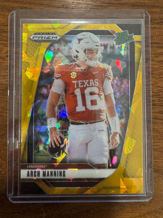 2025 Panini Prizm Draft Picks - Arch Manning #166 Gold Ice Prizm (RC)