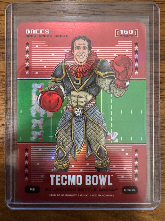 Battle Arena Tecmo Bowl - #R5 Drew Brees Debut Red Battlefoil Brawl - SP