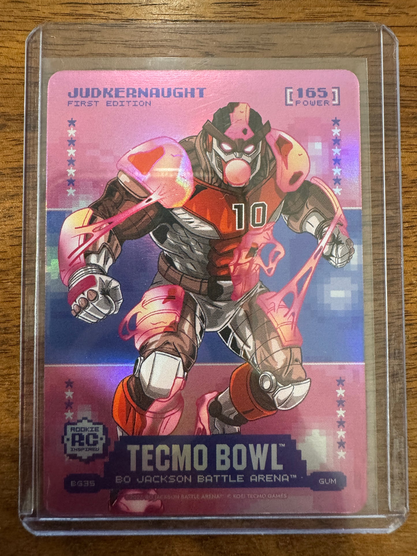 Battle Aren Tecmo Bowl - #BG35 (Quinshon Judkins) Judkernaught First Edition Battlefoil Gum SP