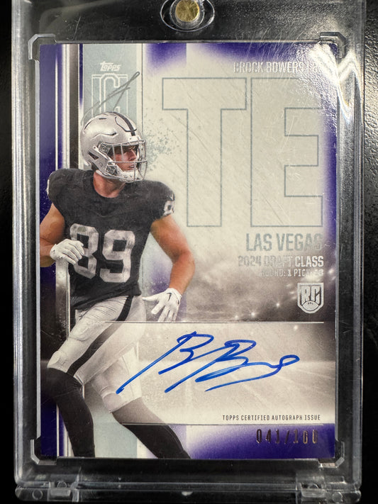 2024 Topps Signature Class Variation Purple Brock Bowers ROOKIE AUTO /100 #RCA-BB
