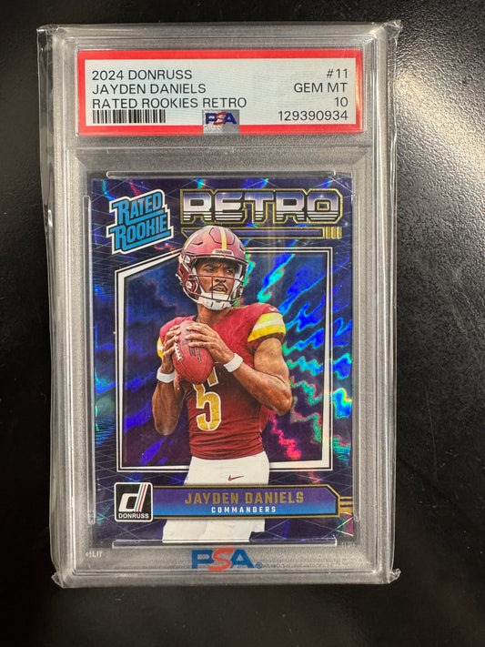 2024 Donruss Jayden Daniels Retro #11 PSA 10