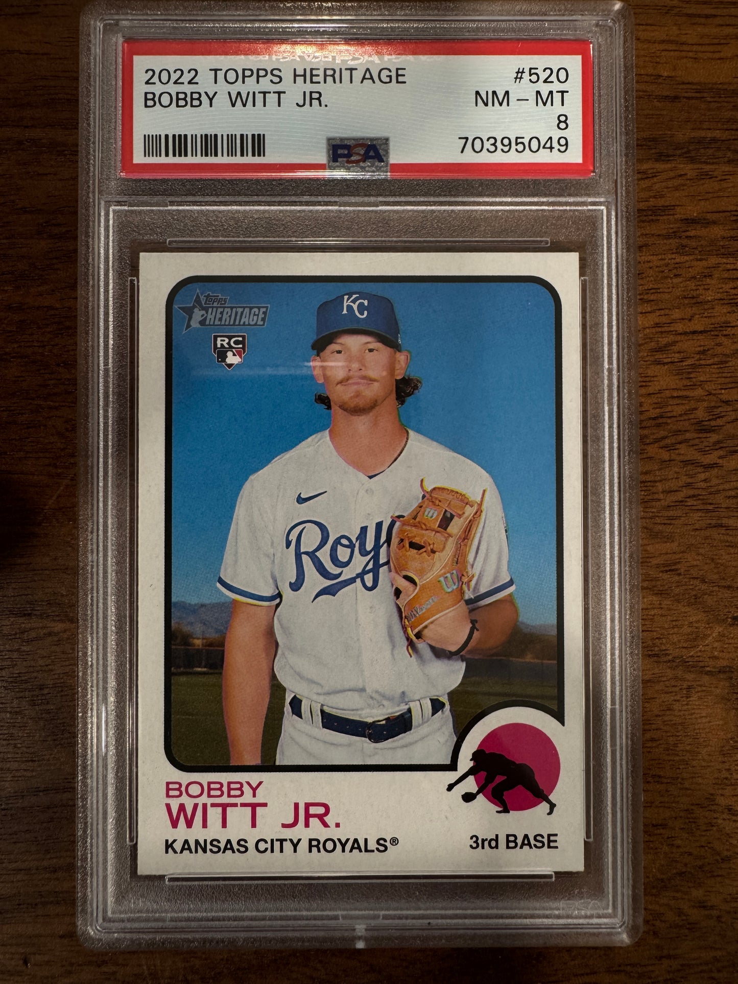 2022 Topps Heritage Bobby Witt Jr. RC Rookie #520 Royals PSA 8