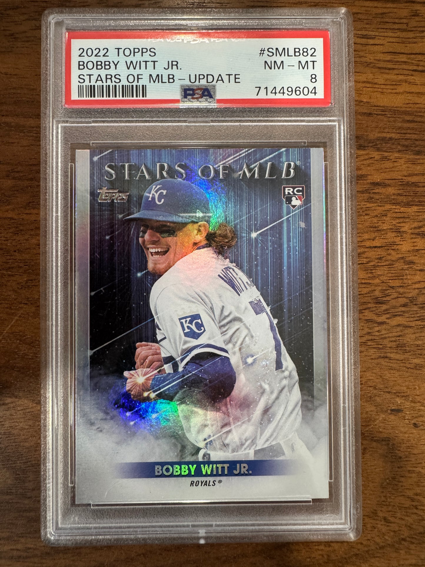 2022 TOPPS STARS OF MLB UPDATE #SMLB82 BOBBY WITT JR. ROOKIE RC PSA 8