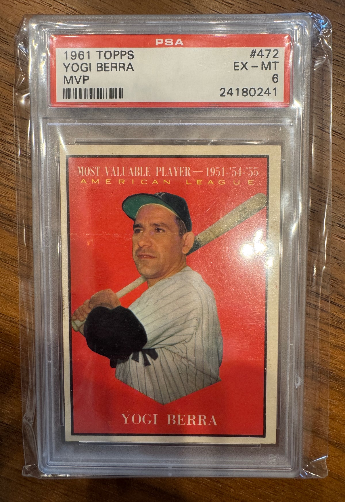 Yogi Berra 1961 Topps MVP PSA 6 #472 New York Yankees