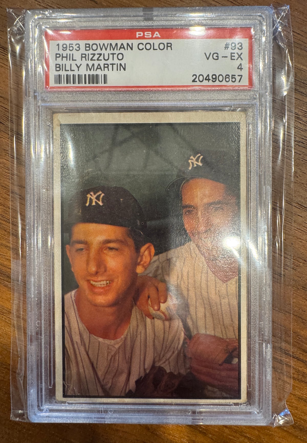 1953 Bowman Color # 93 Phil Rizzuto Billy Martin PSA 4 VG-EX