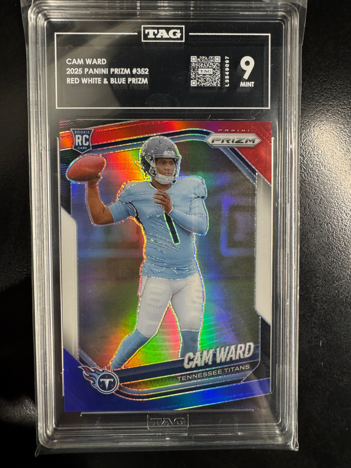 2025 Prizm Cam Ward Red white blue #352 TAG 9