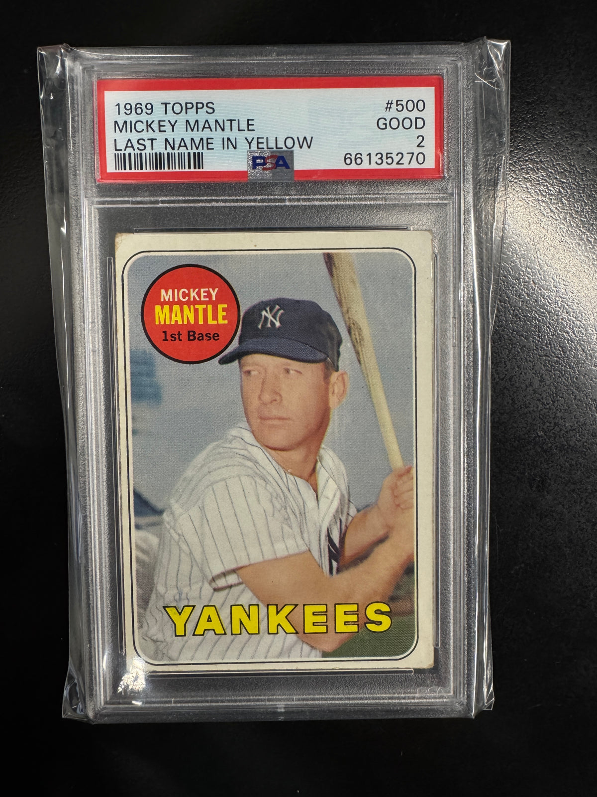 1969 Topps Mickey Mantle #500 PSA 2